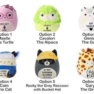 First Holy Communion plush. Personalized squishmallows. First Holy Communion gifts