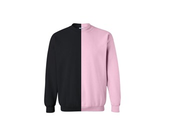 half black half pink hoodie