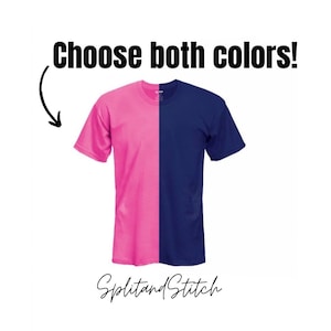 【DISCERNMENT】Like it half T-shirts Half Black Half White Tshirt, Color Block Split 2 Two Tone
