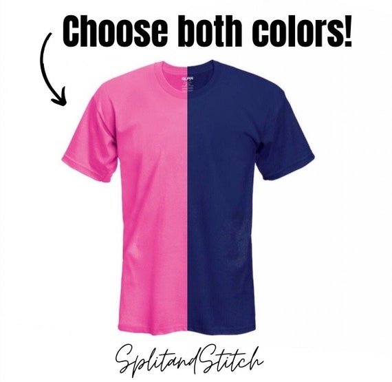 visvim＊BIG BORDER TEE/2/PINK×NAVY×WHITE Youth Custom Split Tee for Sports Teams Two Colored Shirt for
