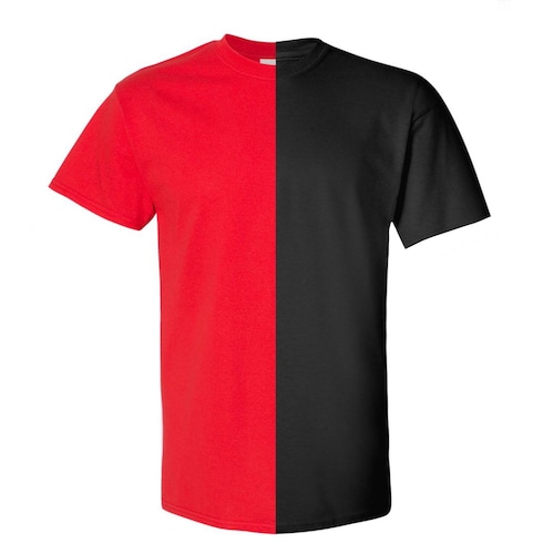 Black And Red Split Adult Tee Two Toned Shirt Two Colored Etsy Ireland Black And Red Split Adult Tee Two Toned Shirt Two Colored Etsy Ireland
