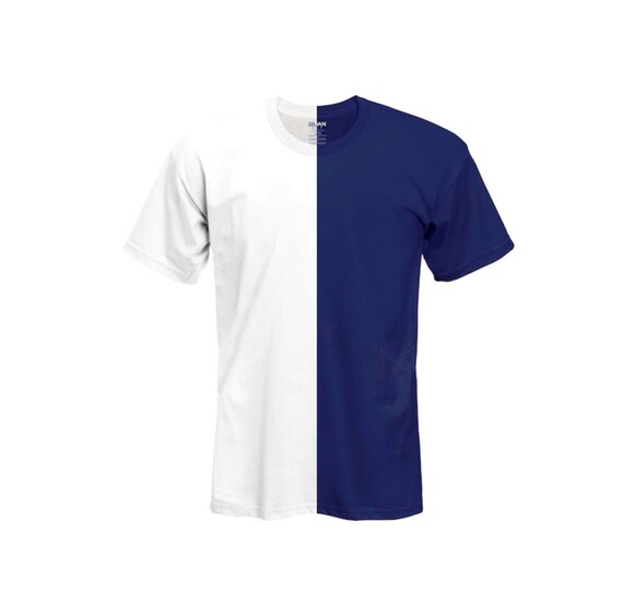 Navy Blue And White Adult Split Tee Two Toned Shirt Etsy Navy Blue And White Adult Split Tee Two Toned Shirt Etsy