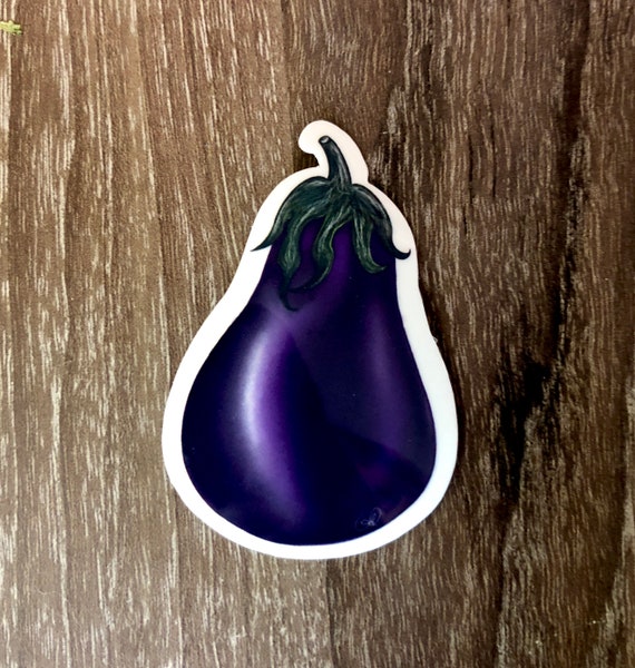 Waterproof Vinyl Eggplant Sticker Etsy