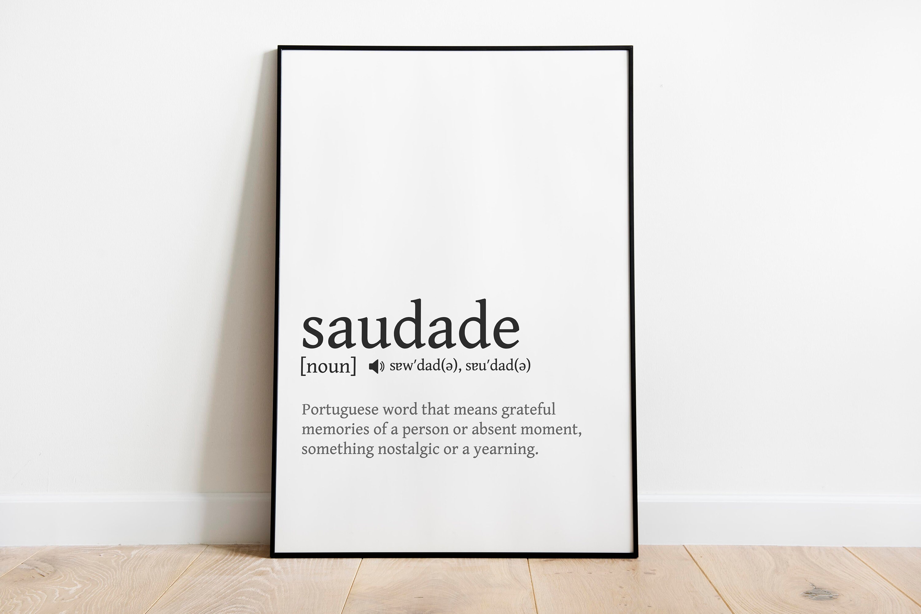 Saudade - Portuguese Word Definition | Greeting Card