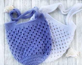 Crochet Beach Bag PDF Pattern, Mommy & Mine Beach Bags, Beach Bag Tutorial, Handmade Beach Bag, Purse Pattern, Crochet Bag Pattern