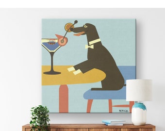 Dachshund Wall Art, Atomic 50's Martini, Kitschy, Abstract Mid Century Modern Wall Art