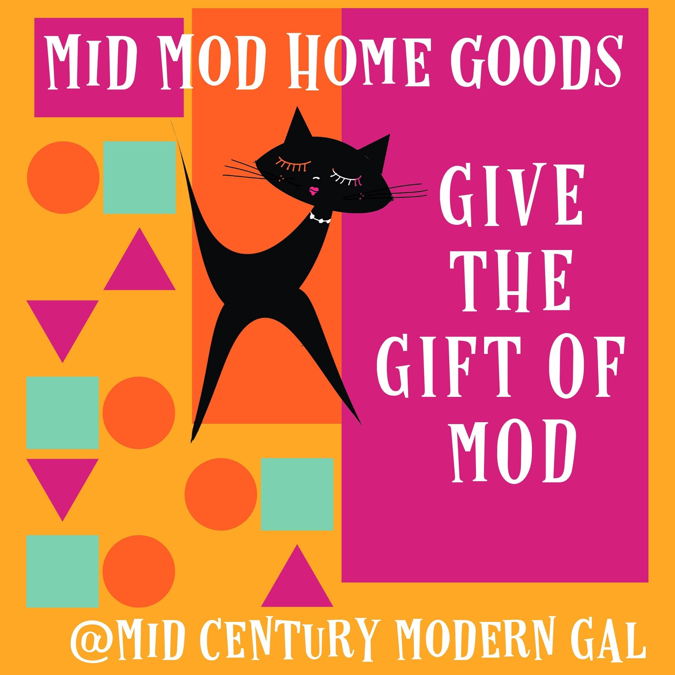 Mid Century Modern Gal Gift Card Mid Mod Home Goods Retro - Etsy
