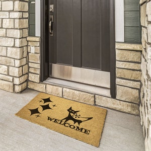 Atomic Cat Retro Welcome Astro Diamond Star Burst Mid Century Modern MCM Mid Mod Welcome Door Mat image 3