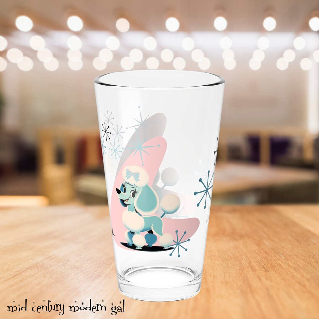 50's Poodle, Kitschy Mid Century Modern Glassware, Retro Drinking