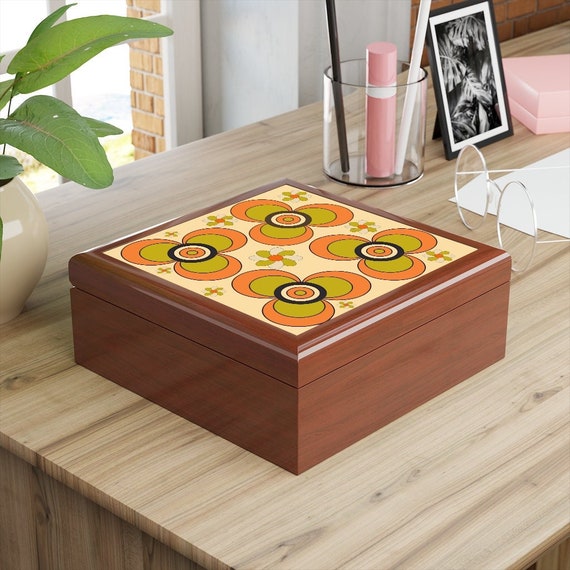 60s 70s Groovy Mod Daisy Orange Vert Beige amateur 570x570 picture 60s 70s Groovy Mod Daisy Orange Vert Beige
