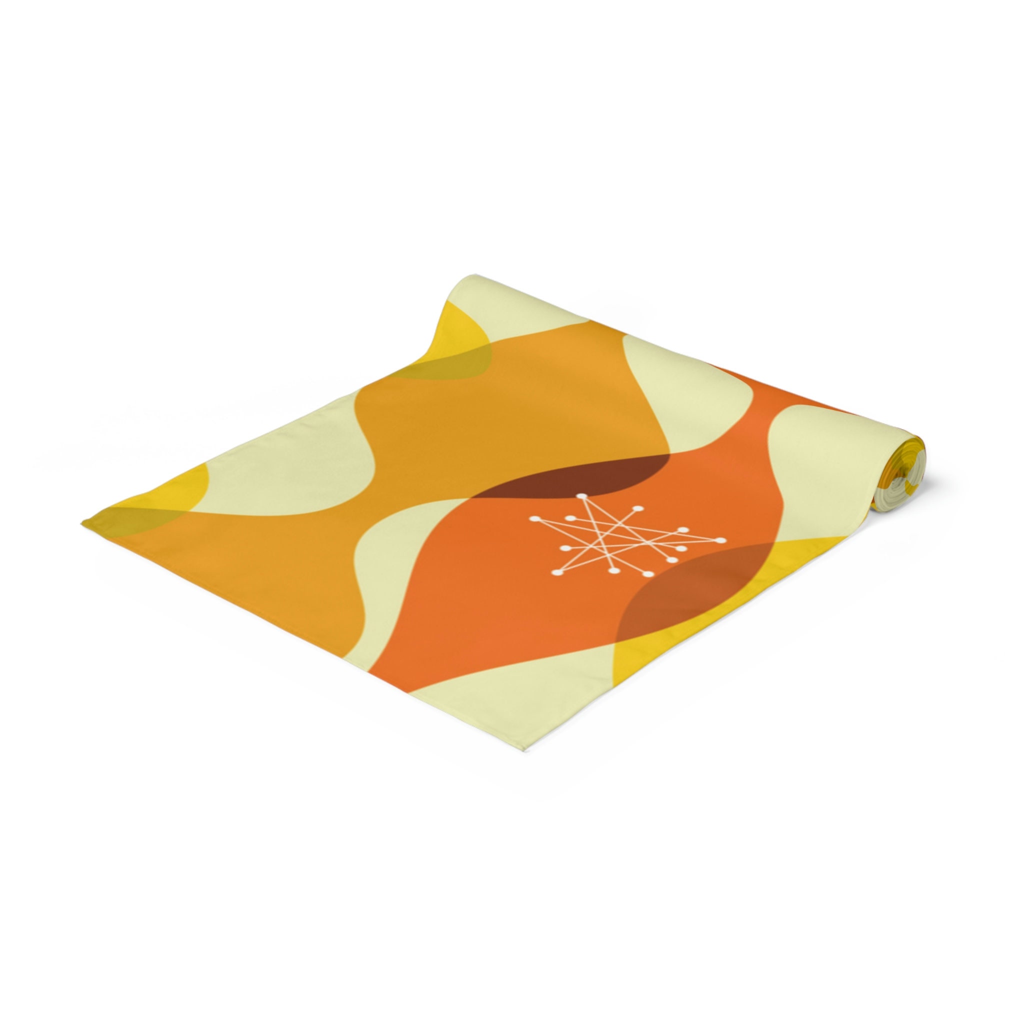 Atomic Retro Groovy Mustard Yellow Orange Mid Century Modern Etsy