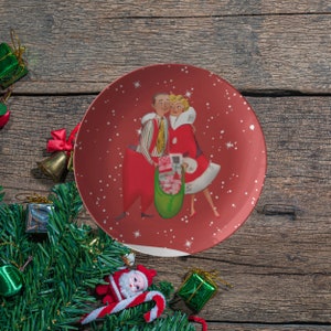 Mid Century Modern Christmas, Holiday Atomic 50's Retro Dinner Plates
