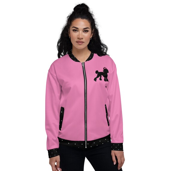 Black and white pink jacket best sale