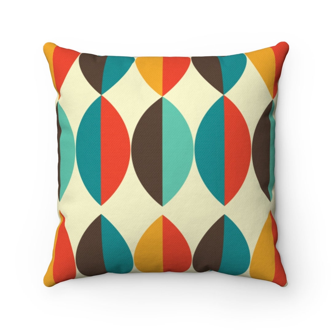 Mid Century Modern Geometric MCM Home Decor Brown, Teal, Mustard and ...