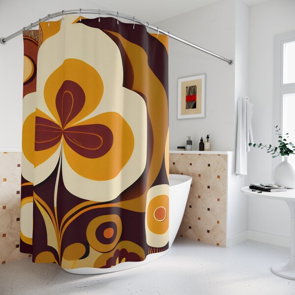 70s Shower Curtain - Etsy