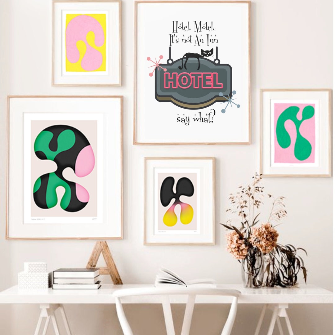 Kitschy Atomic Cat Cute Hotel Guest Bedroom Entry Way Etsy