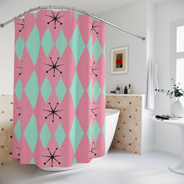 Retro Shower Curtain Etsy