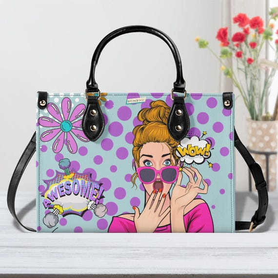 Retro Pop Art Handbag Mod Gals Kitschy Fun MCM Shoulder Bag Reversible Purse Etsy Canada