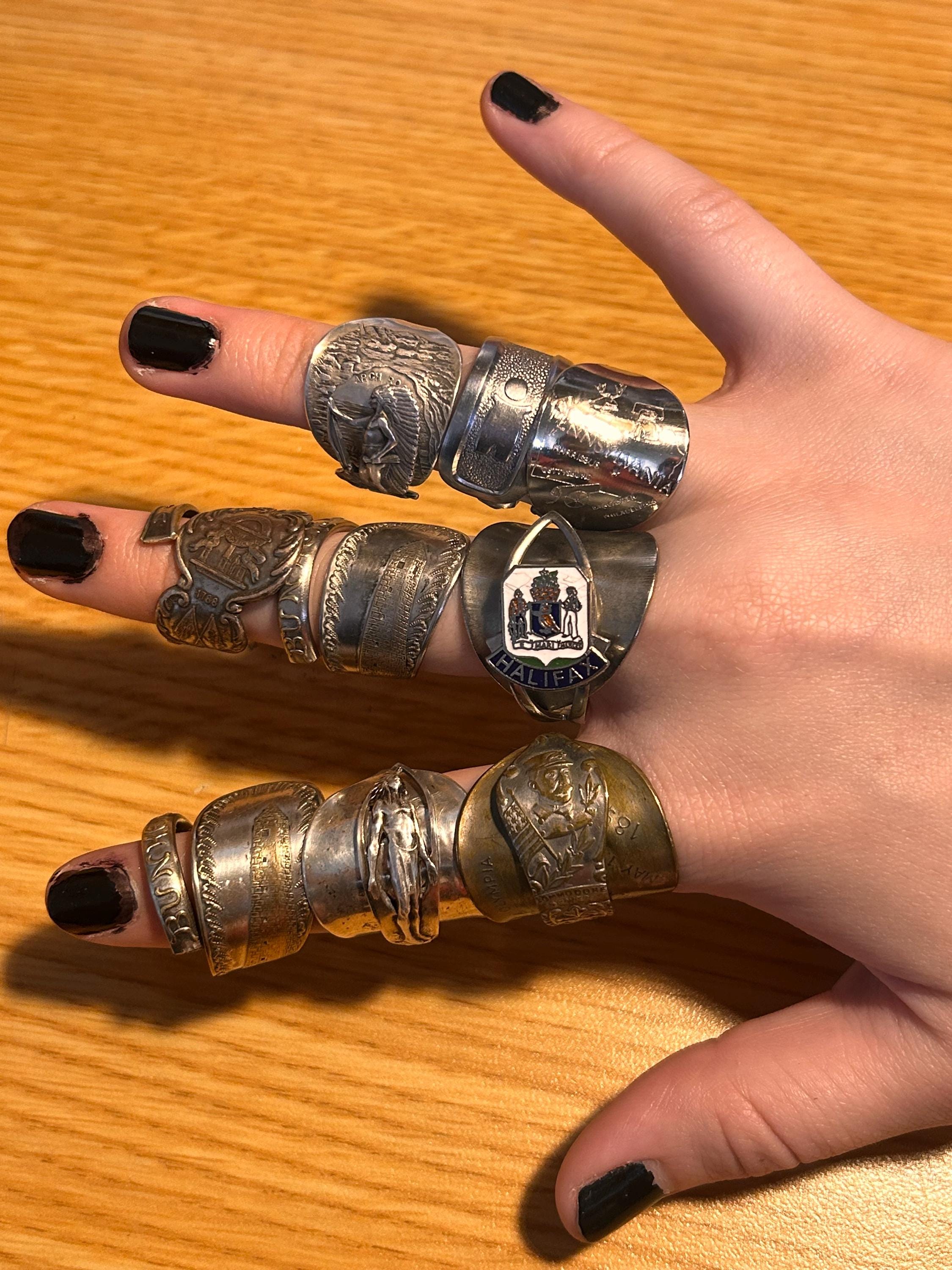 Antique Souvenir Spoon Rings in Various Sizes Silver and Steel - Etsy