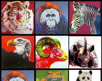 Andy WARHOL- 10 Endangered Species TRIALS - SILKSCREENS