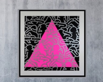 Full Sized Keith HARING- &quot;SILENCE Equals DEATH&quot;- Full Sized- Silkscreen Beauty- Proof Edition -Unsigned- Museum Board Quality-  Beautiful!