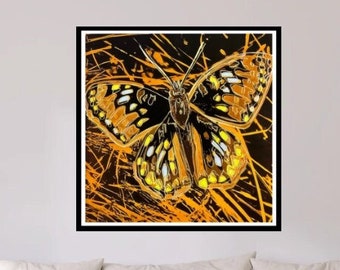 ANDY WARHOL- "Silverspot"- Trial Proof Butterfly with diamond dust- Endangered Species- Unsigned-