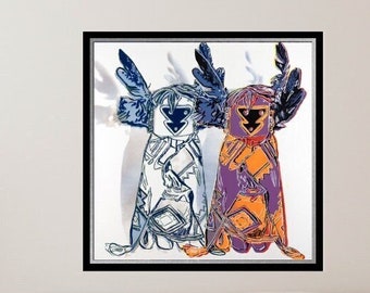 Full sized Andy WARHOL “KACHINA DOLLS”- Silkscreen (Screenprint)- Cowboys Indians -36 x 36&quot; Museum Board- Flat Shipping -Best Quality