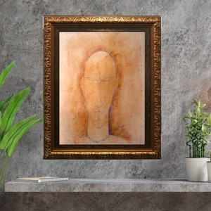 MODIGLIANI - ORIGINEEL aquarel en potlood - Schriftelijke pHD-GOEDKEURING - Handgesigneerde kariatide. Beoordeling: perfecte handtekening. Collectorstuk!