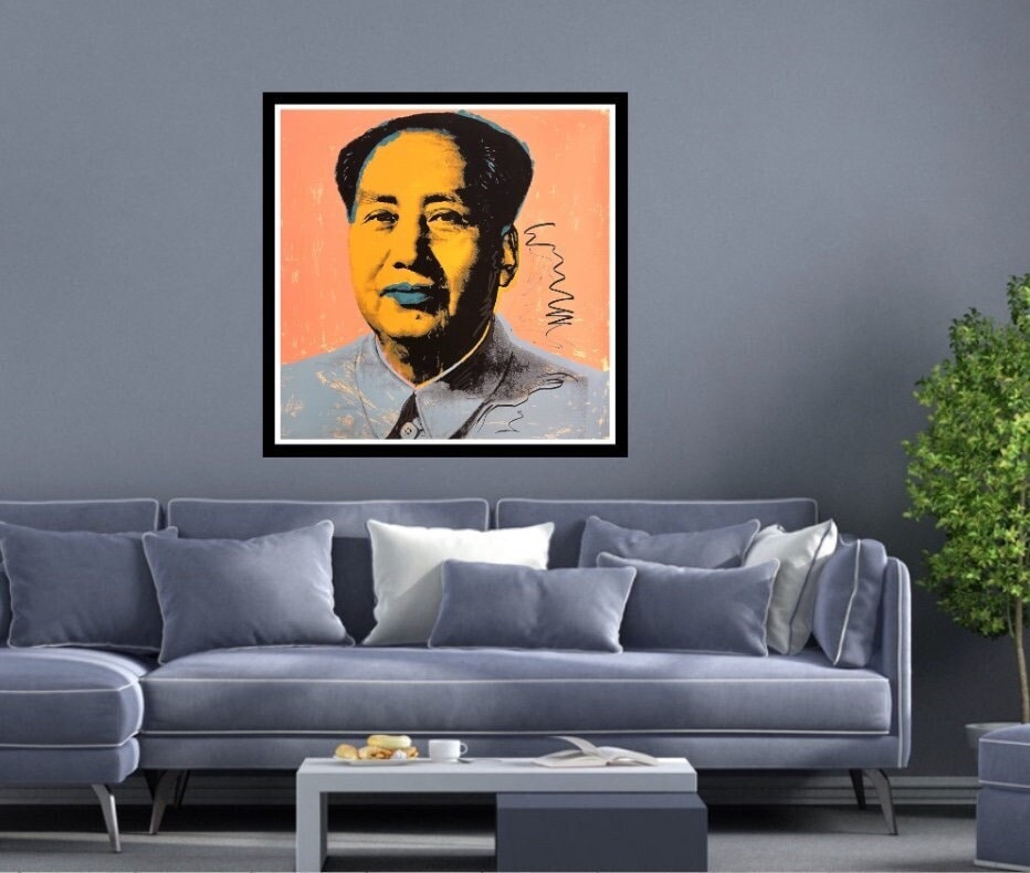 Full sized ANDY WARHOL “MAO” – F S #92 Screenprint Proof– Unsigned- Mao Zedong Pop Art – 36 X 36" Bold Color –Ships Flat – Best Quality