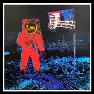 Oferta - Andy WARHOL - "MOONWALK #405" - Impresión serigráfica a tamaño real - Edición de prueba - Cartón de museo - Máxima calidad - Envío plano - Top 10