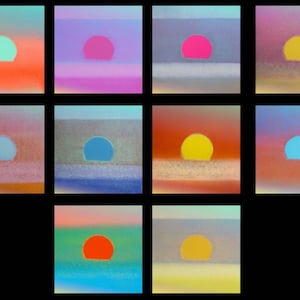 ANDY WARHOL - Paquete de 10 piezas: Serigrafías "Atardecer" - Multicolor - ¡Elige 10! - ¡Ahorra mucho!