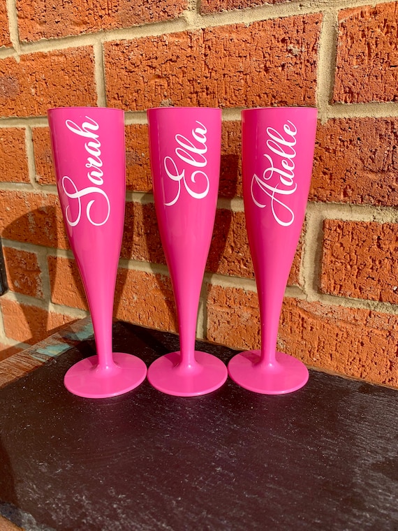 Personalized Plastic Champagne Flutes