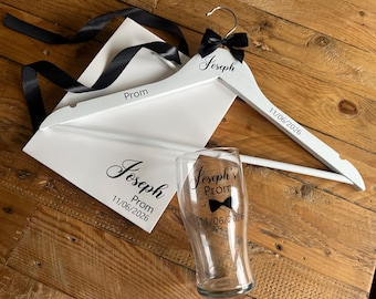 Boys Personslised Prom Suit Hanger, Prom Pint Glass, Prom Gift Bag, Prom Night, Prom Accessories, Male Prom,