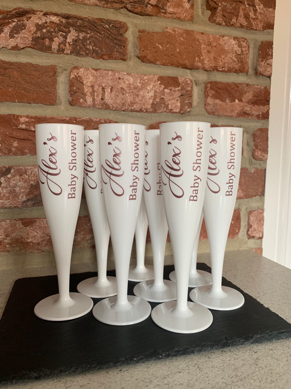 plastic champagne flutes personalised