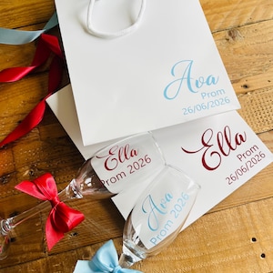 Personalised Prom Dress Hanger, Prom Champagne Glass, Prom Gift Bag, Prom Night, Prom Accessories image 3