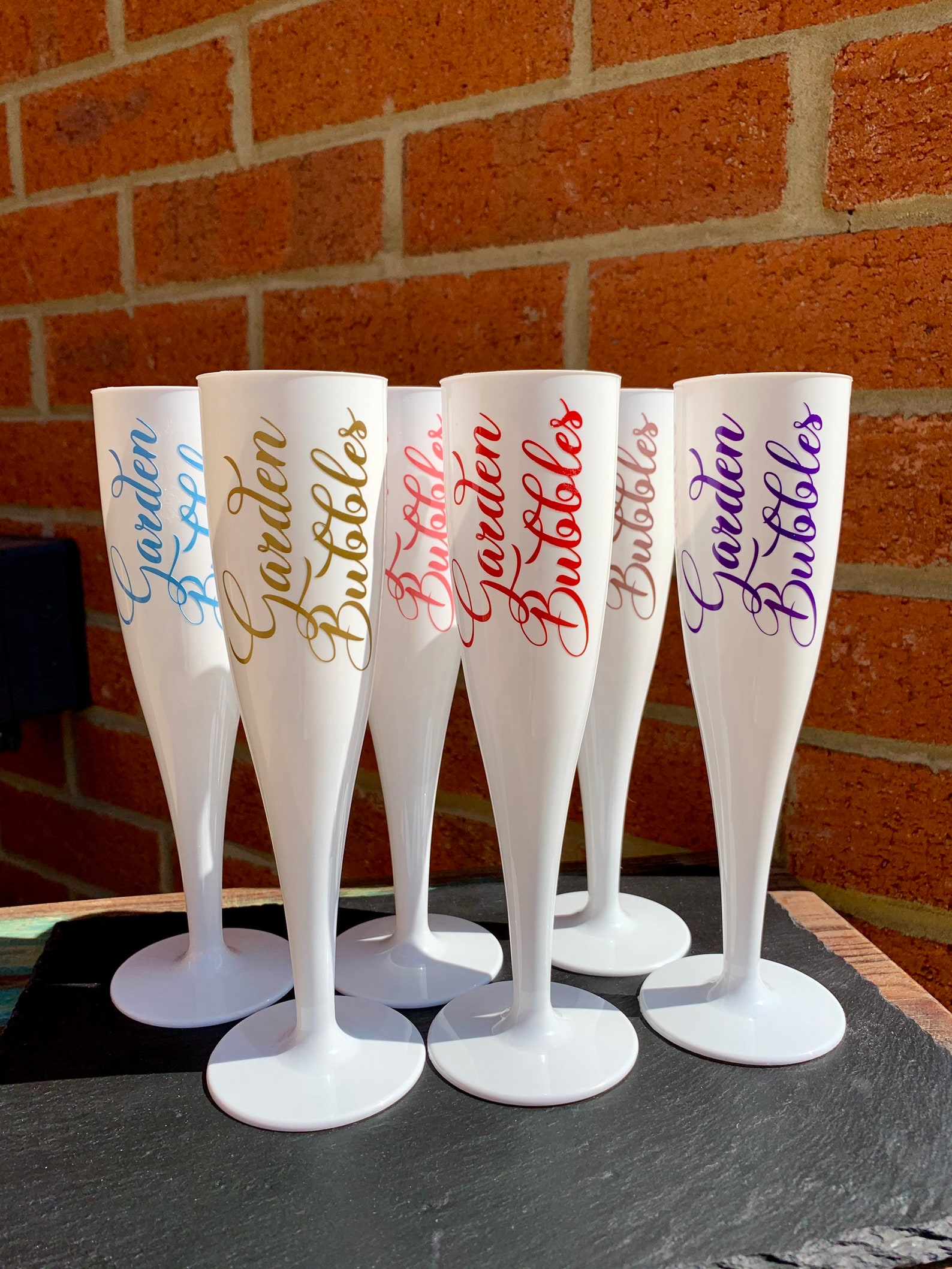 plastic champagne flutes personalised