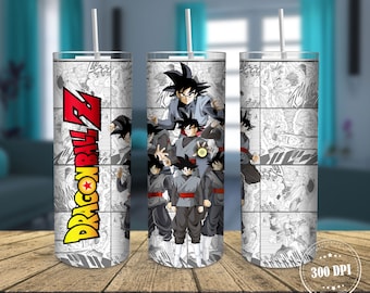 Anime Manga 20oz Skinny Tumbler Sublimation Designs, Cartoon Movies for Straight/Tapered Tumbler PNG, Cartoon Characters Tumbler Wrap PNG