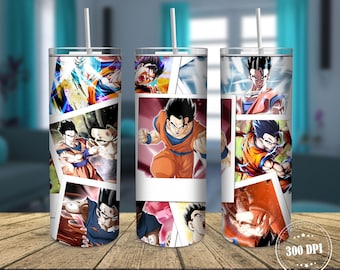 Anime Manga 20oz Skinny Tumbler Sublimation Designs, Cartoon Movies for Straight/Tapered Tumbler PNG, Cartoon Characters Tumbler Wrap PNG