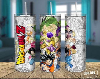 Anime Manga 20oz Skinny Tumbler Sublimation Designs, Cartoon Movies for Straight/Tapered Tumbler PNG, Cartoon Characters Tumbler Wrap PNG