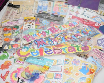 HUGE sticker lot!  Over 80 NEW packages for cardmaking, scrapbooking, crafting variety of stickers