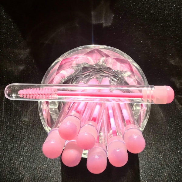 Limited Edition: Pink Cotton Candy Lash Extension Spoolie Brush - Travel Lash Wand Tube