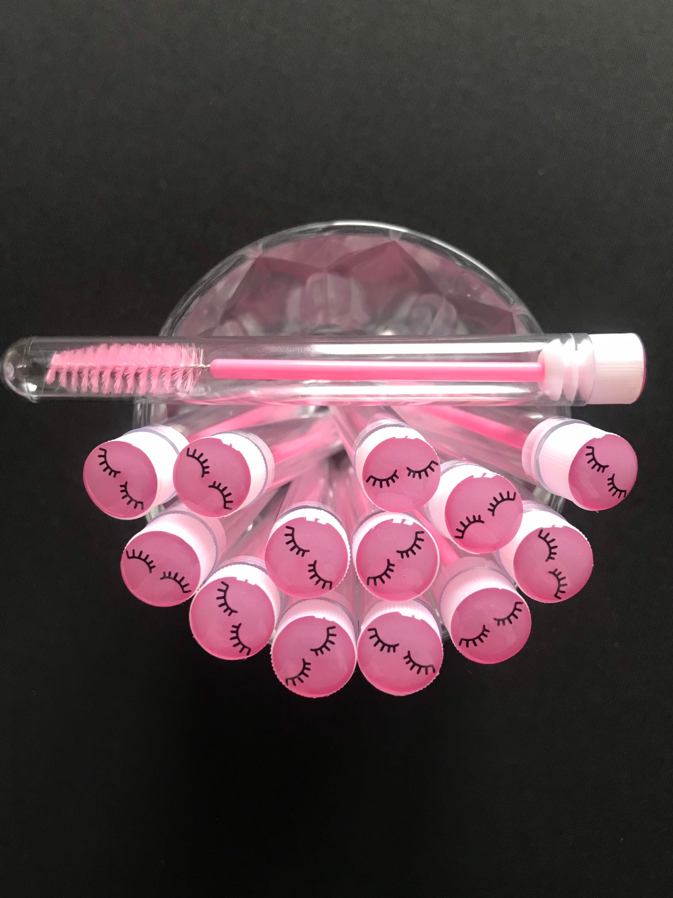 Pink Happy Lash Extension Spoolie Brush Reusable Travel Lash Etsy