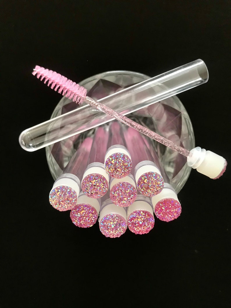 Bubblegum Pink Glitter Lash Extension Brush Spoolie Tubo Etsy
