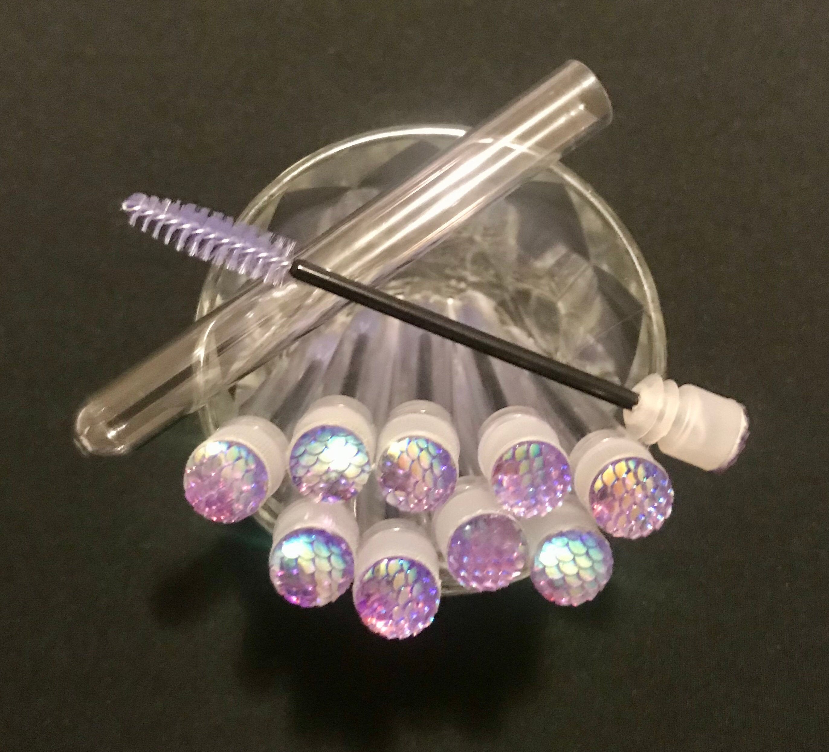 Holographic Lavender Lash Extension Spoolie / Brow Brush Lash Wand Tube