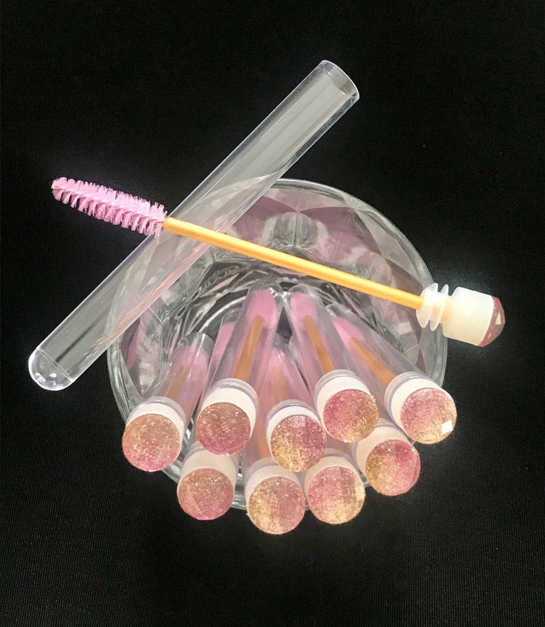 Ombré Gold & Pink Glitter Lash Extension Spoolie / Brow Brush Etsy