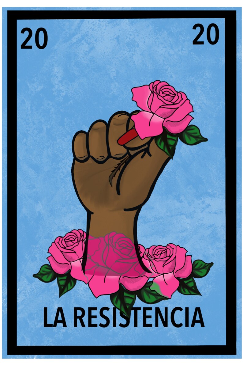 Abolish ICE La Resistencia Sticker Loteria Resistance