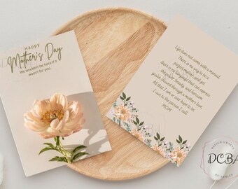 DIY Mother's Day Card Tan- Digital Download - Instant JPG and PNG