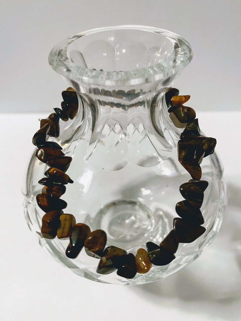 Healing irregular stone tiger/'s eye bracelet 7 inch