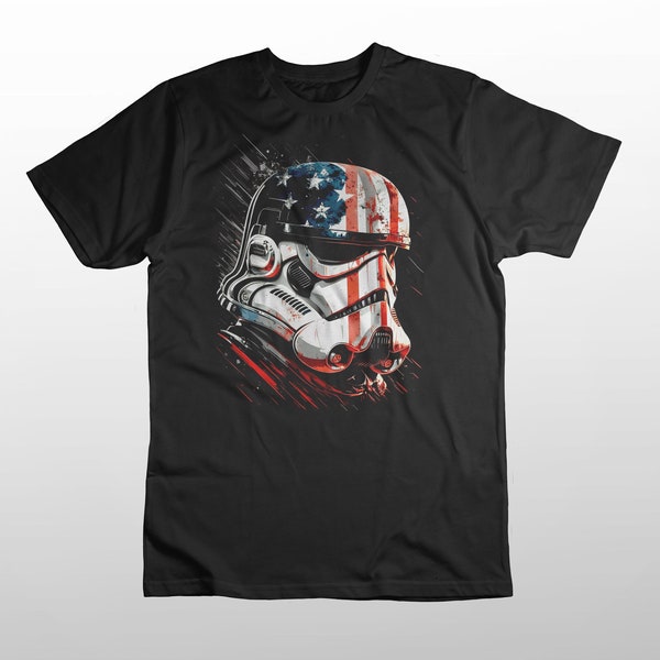 Patriot Trooper - Star Wars Stormtrooper Helmet Inspired Premium Unisex T shirt - Collectible - Fan Art - Gift - 100% Heavyweight Cotton