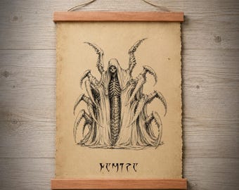 Daedric Wall Art, NAMIRA, TES Inspired Fanart Parchment Print